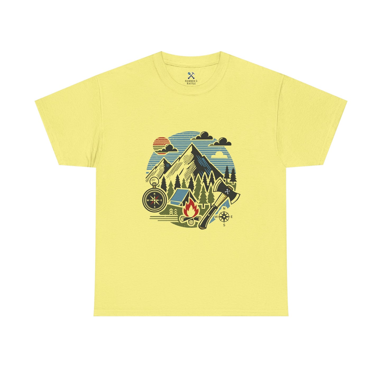 High Contrast Mountain View Camping Tee New