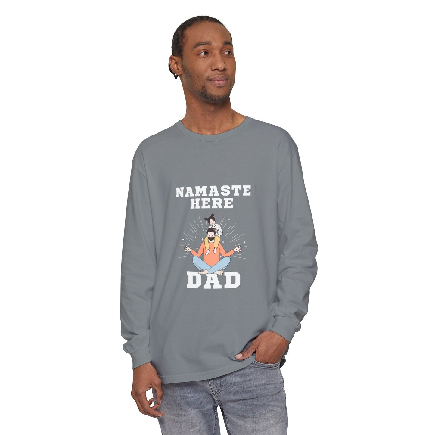 Namaste Here Dad Long Sleeve Tee Berry Long-sleeve