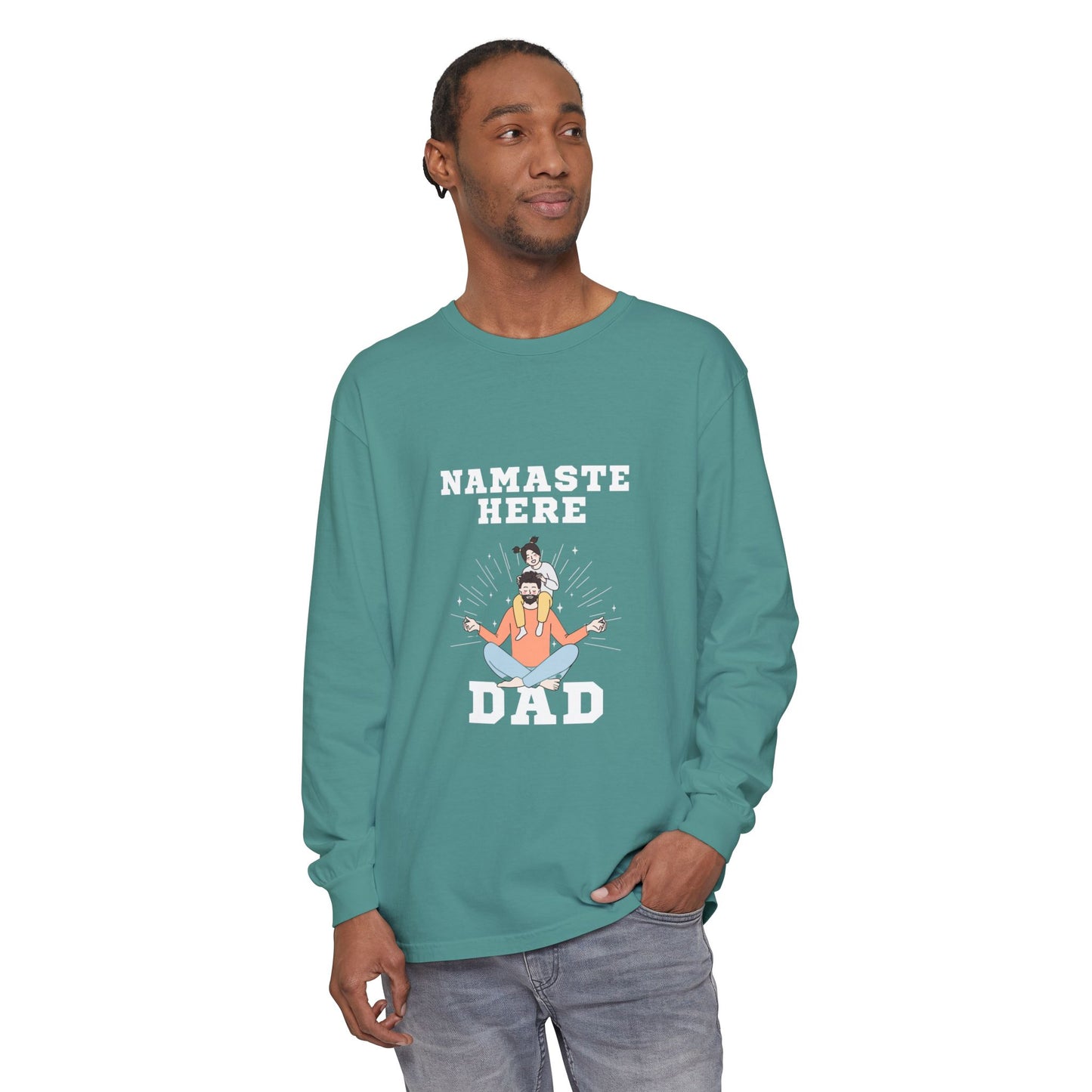 Namaste Here Dad Long Sleeve Tee Berry Long-sleeve