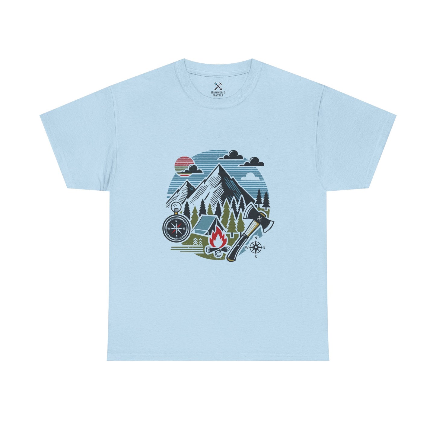 High Contrast Mountain View Camping Tee New
