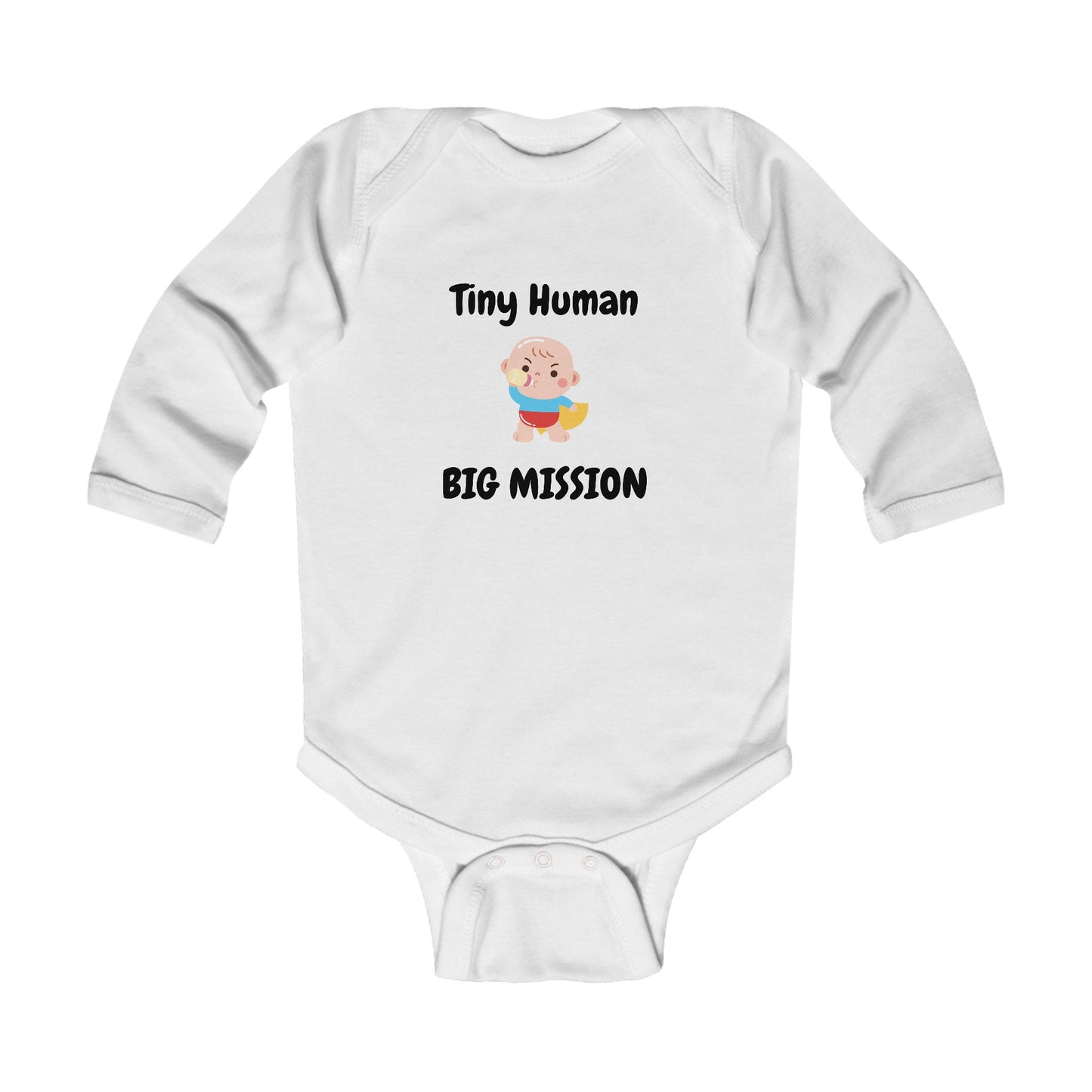 Tiny Human Big Mission Baby Long Sleeve One-piece