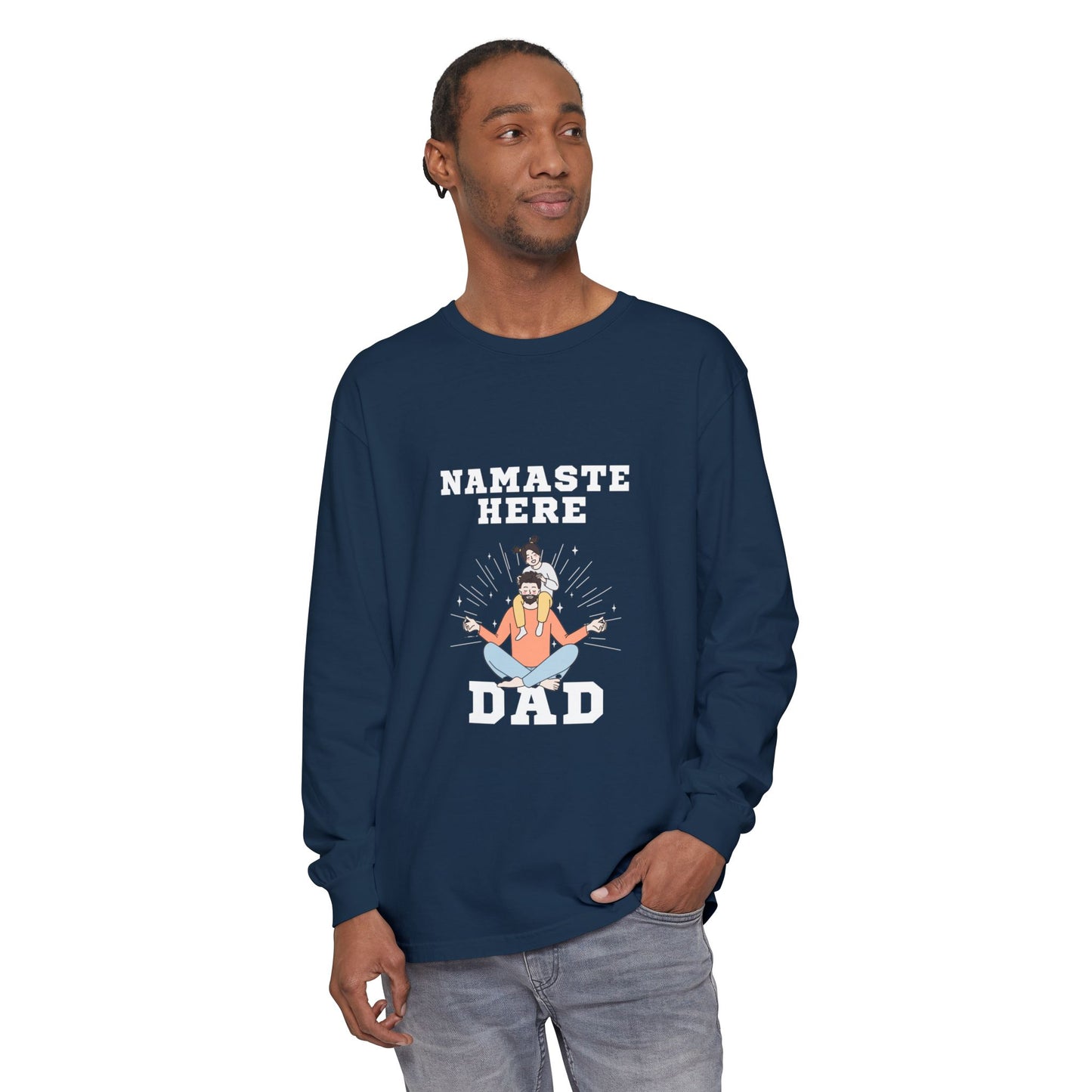 Namaste Here Dad Long Sleeve Tee Berry Long-sleeve
