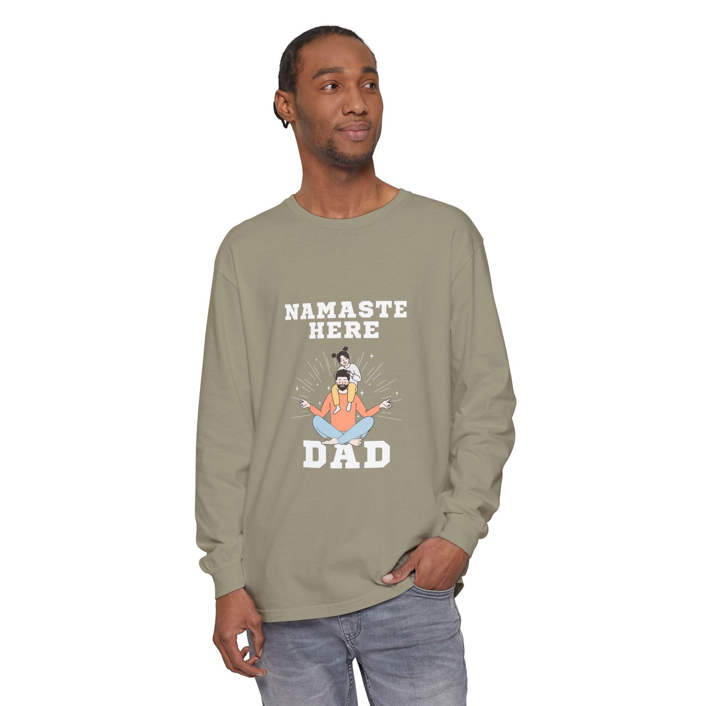 Namaste Here Dad Long Sleeve Tee Berry Long-sleeve