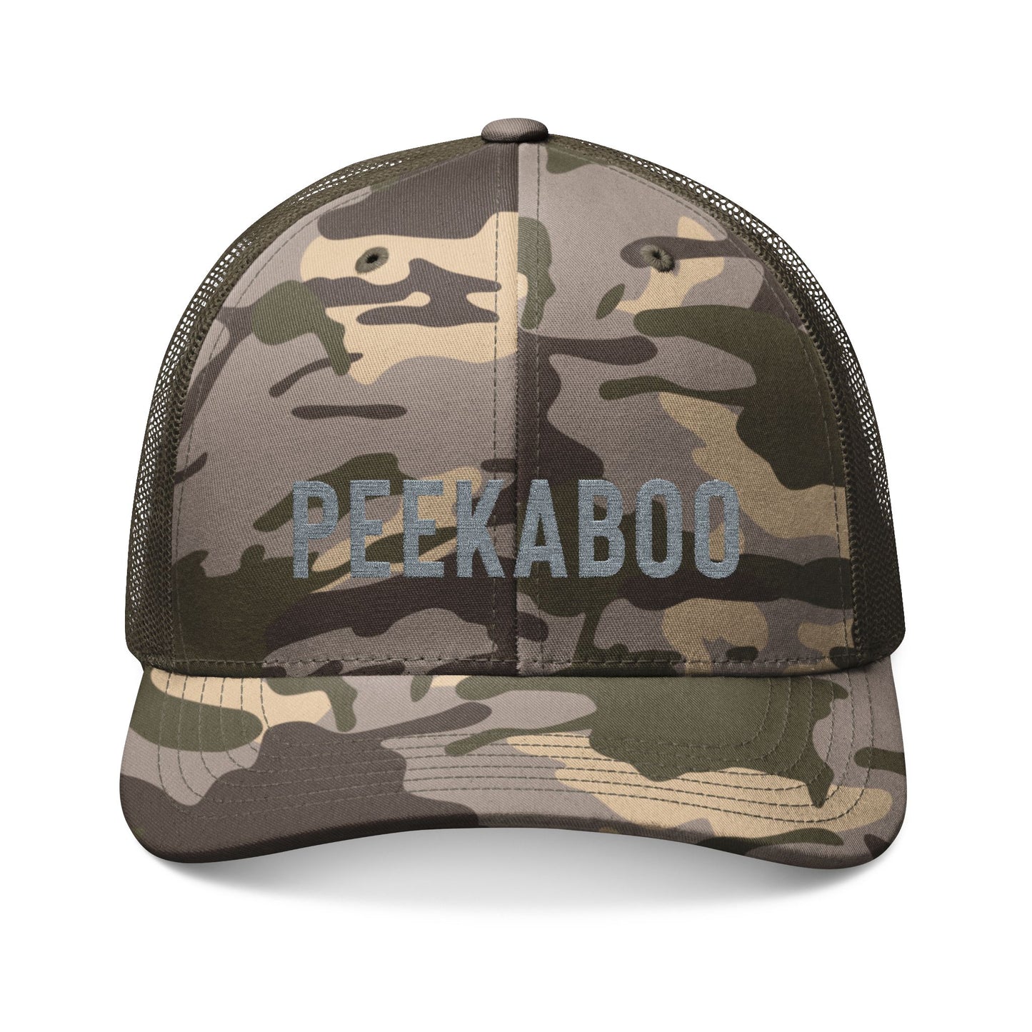 Peekaboo Camo Trucker Hat | Embroidered