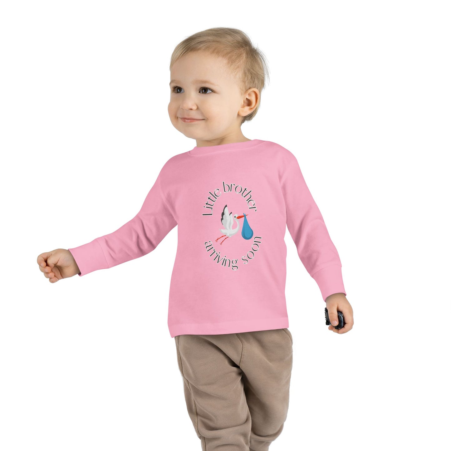 Little Brother Arriving Soon Toddler Long Sleeve Tee