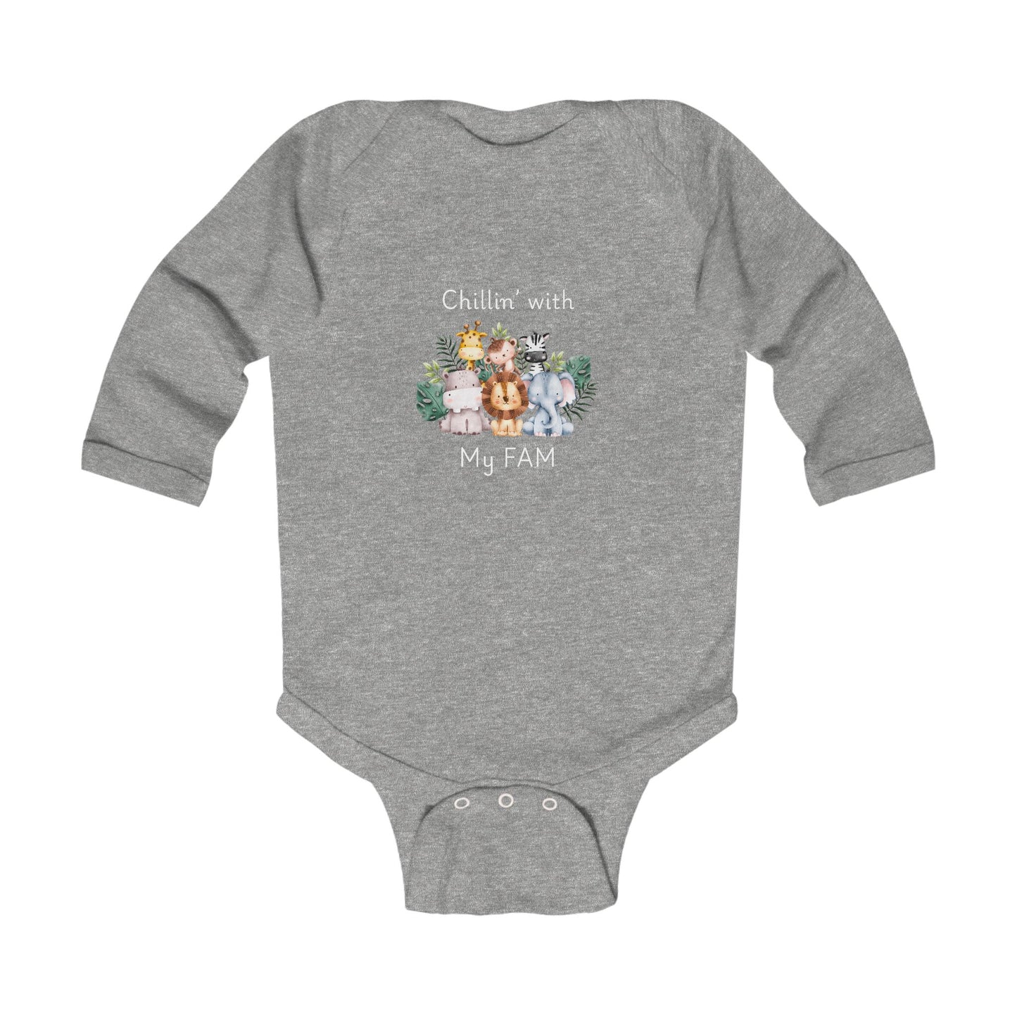 Chillin with My Fam Baby Long Sleeve One-piece
