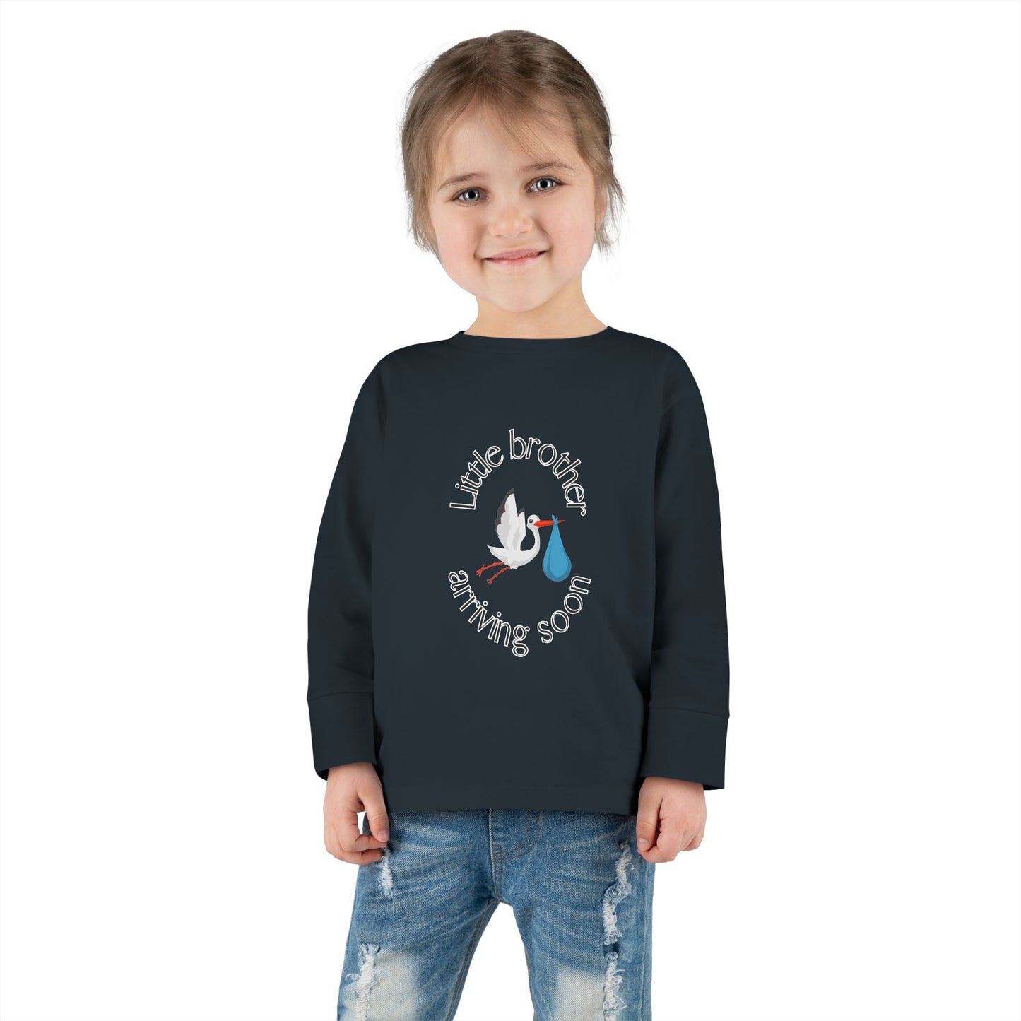 Little Brother Arriving Soon Toddler Long Sleeve Tee