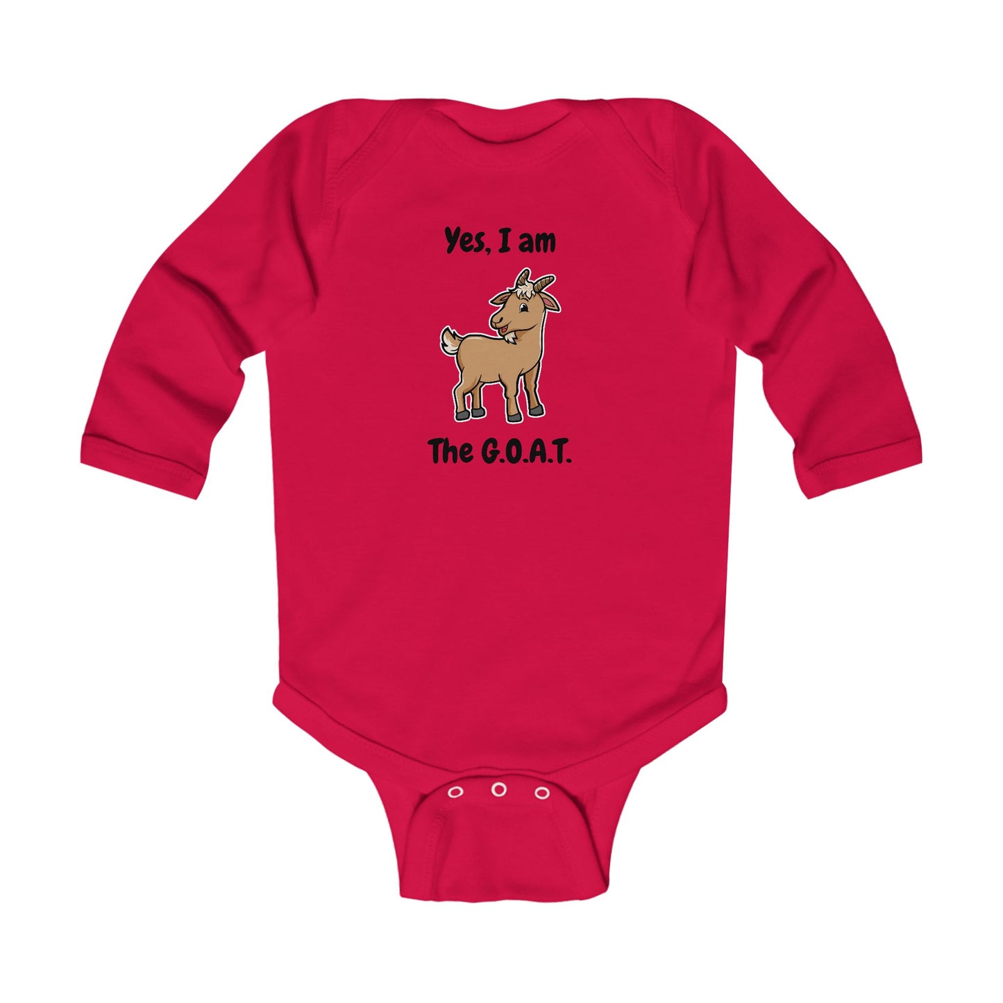I am the G.O.A.T. Baby Long Sleeve One-piece
