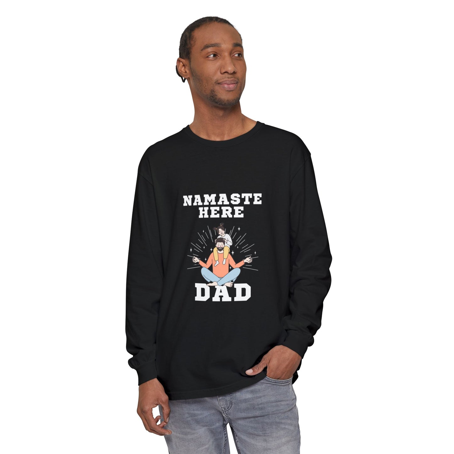 Namaste Here Dad Long Sleeve Tee Berry Long-sleeve