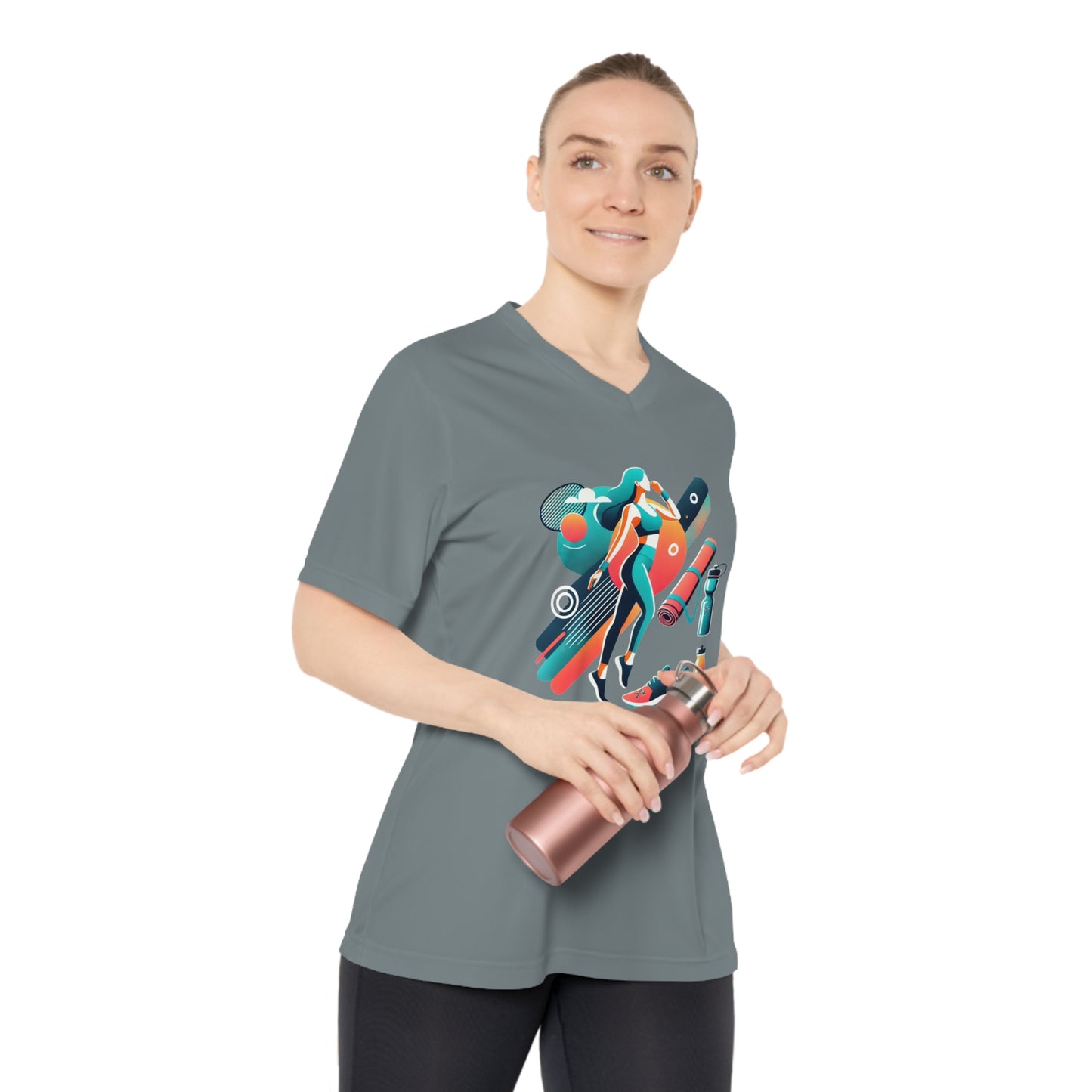 Mom Moves V-Neck Sport Tee