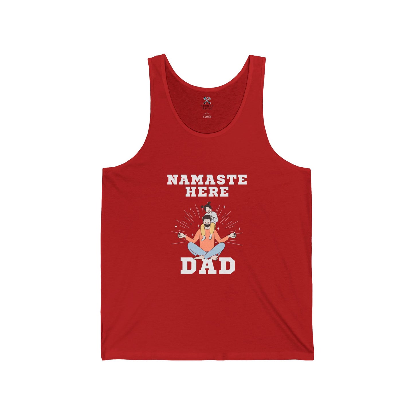 Namaste Here Dad Jersey Tank Red Tank Top