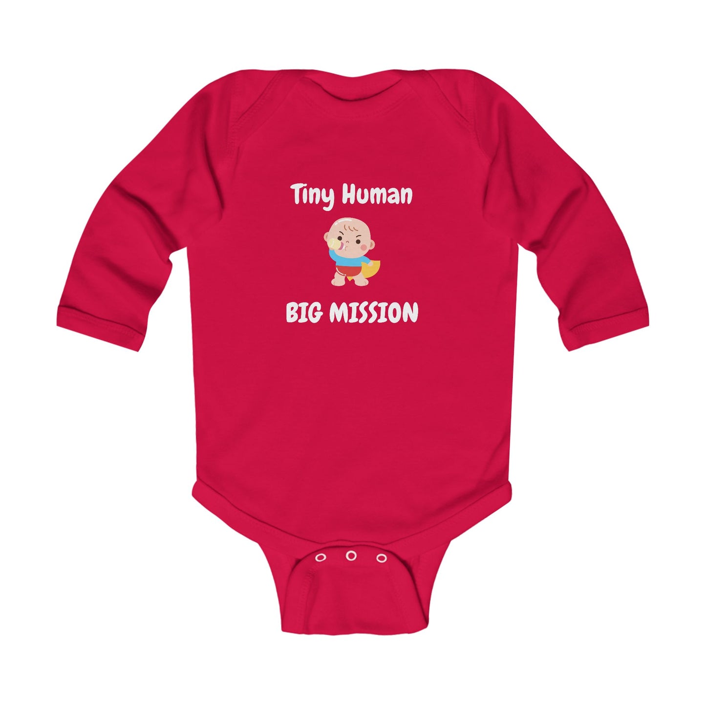 Tiny Human Big Mission Baby Long Sleeve One-piece