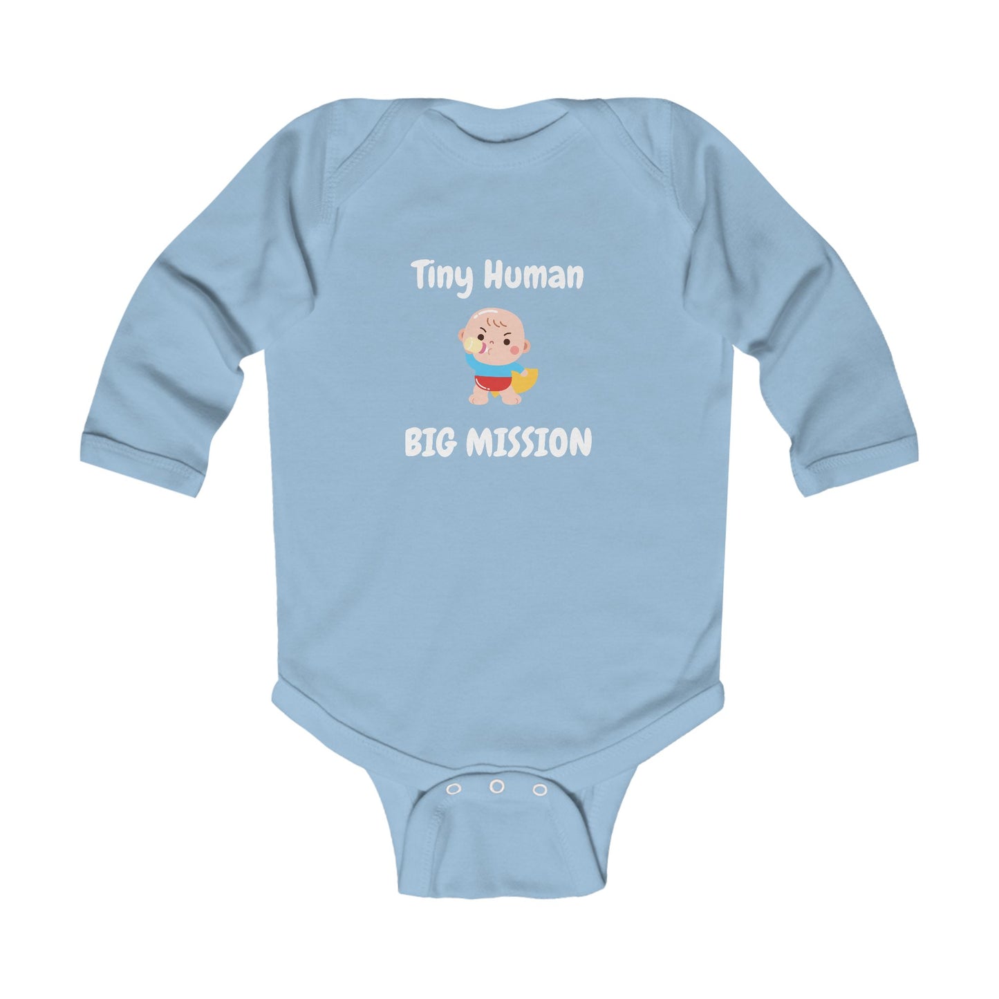 Tiny Human Big Mission Baby Long Sleeve One-piece
