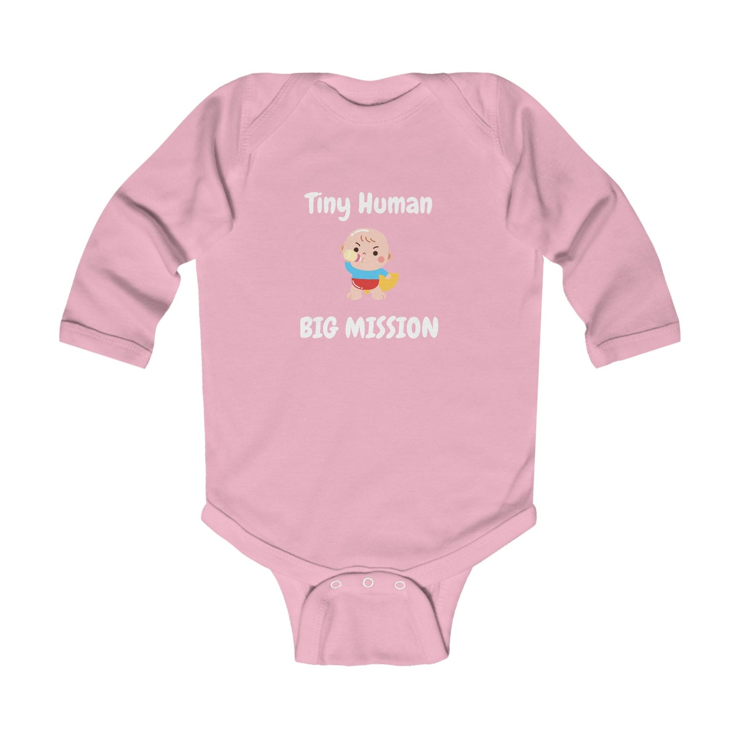 Tiny Human Big Mission Baby Long Sleeve One-piece