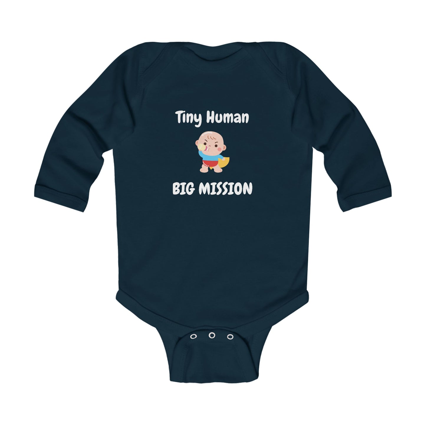Tiny Human Big Mission Baby Long Sleeve One-piece