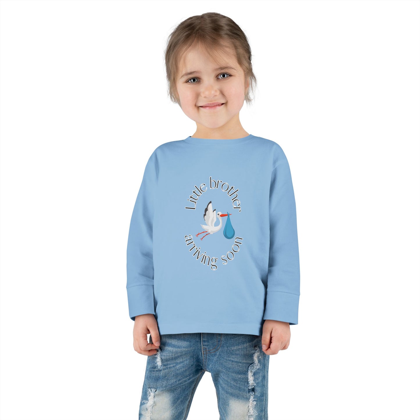 Little Brother Arriving Soon Toddler Long Sleeve Tee