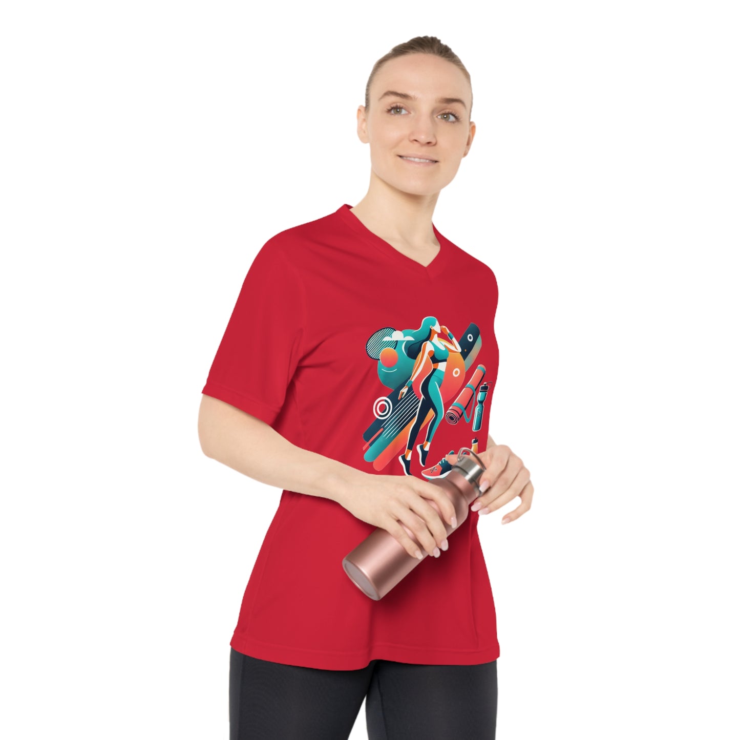 Mom Moves V-Neck Sport Tee