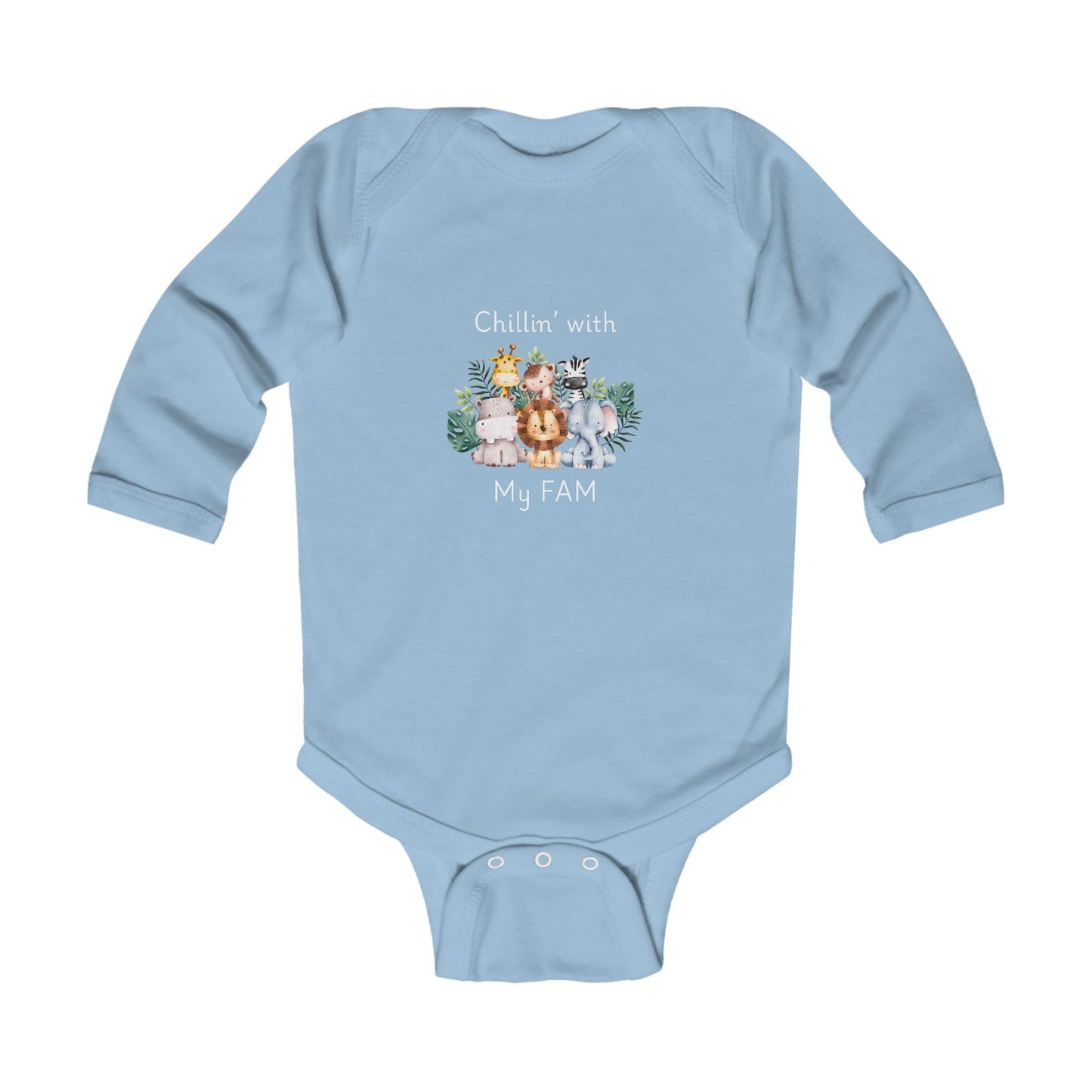 Chillin with My Fam Baby Long Sleeve One-piece