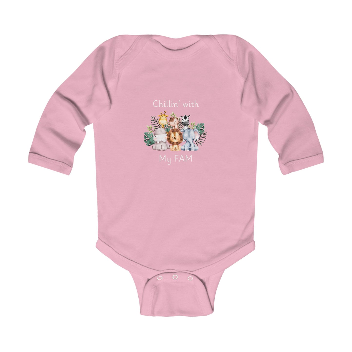 Chillin with My Fam Baby Long Sleeve One-piece