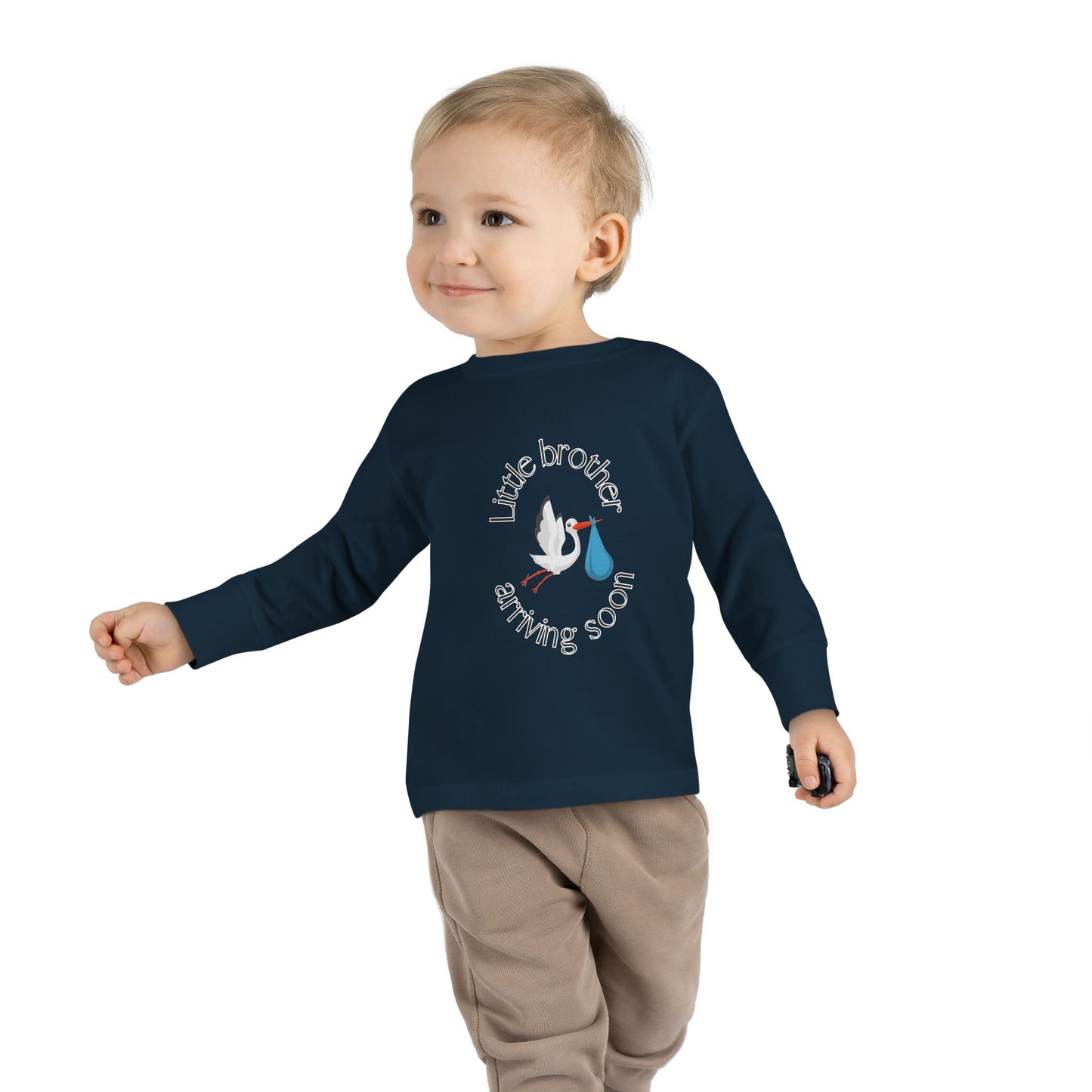 Little Brother Arriving Soon Toddler Long Sleeve Tee