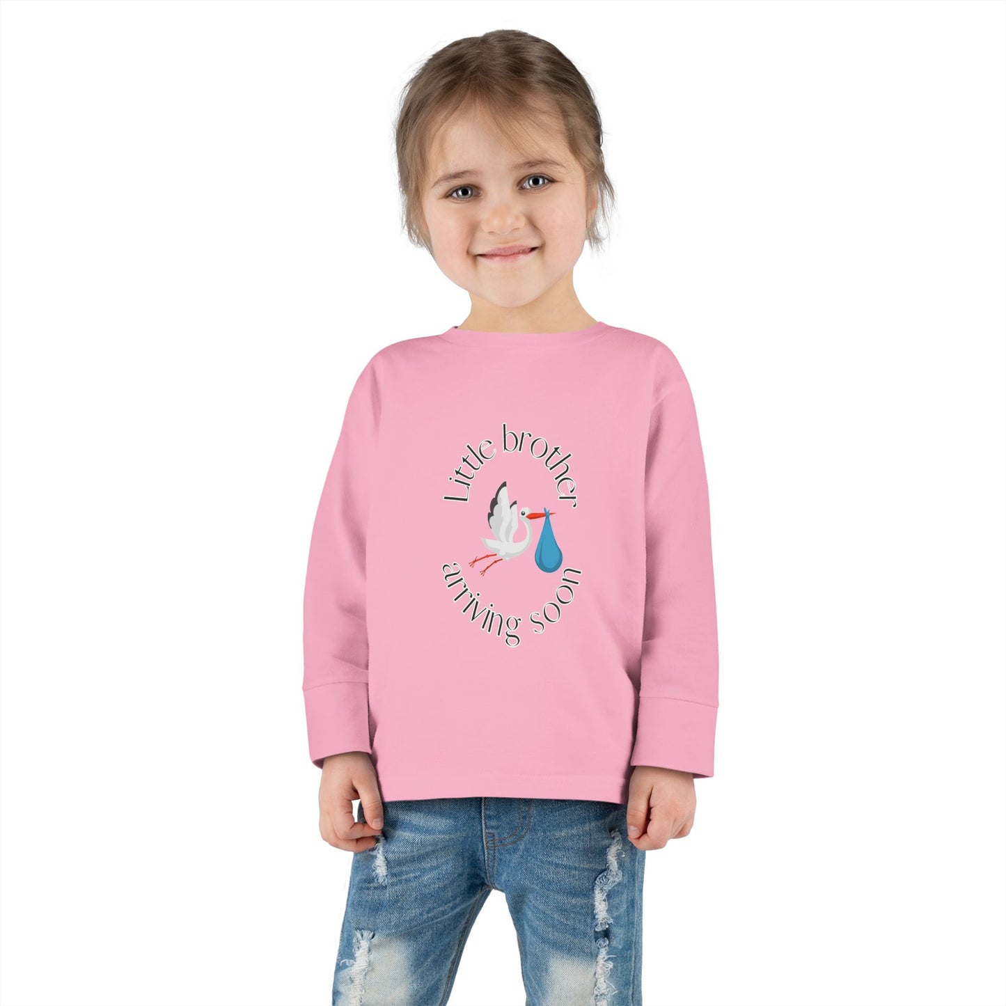 Little Brother Arriving Soon Toddler Long Sleeve Tee