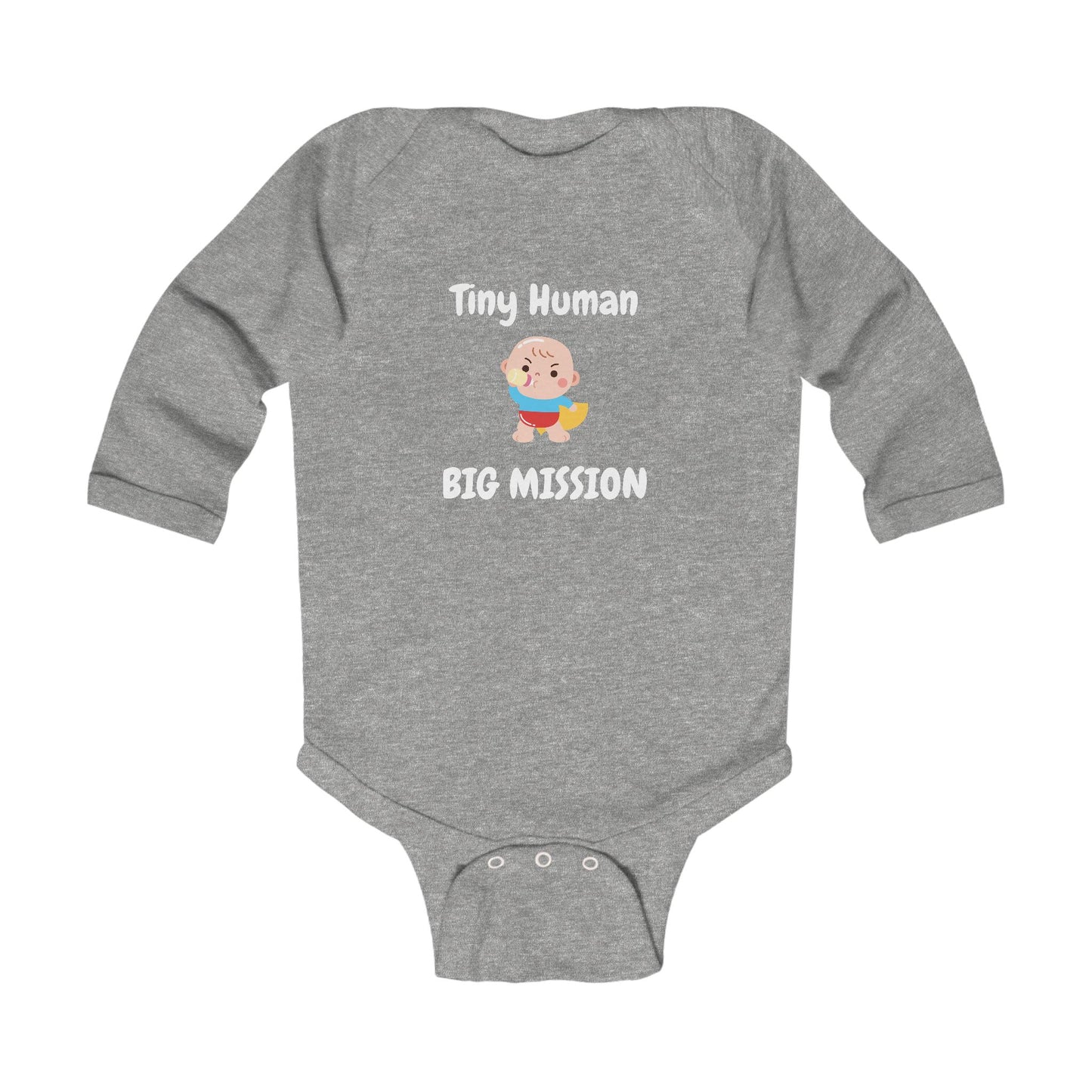 Tiny Human Big Mission Baby Long Sleeve One-piece