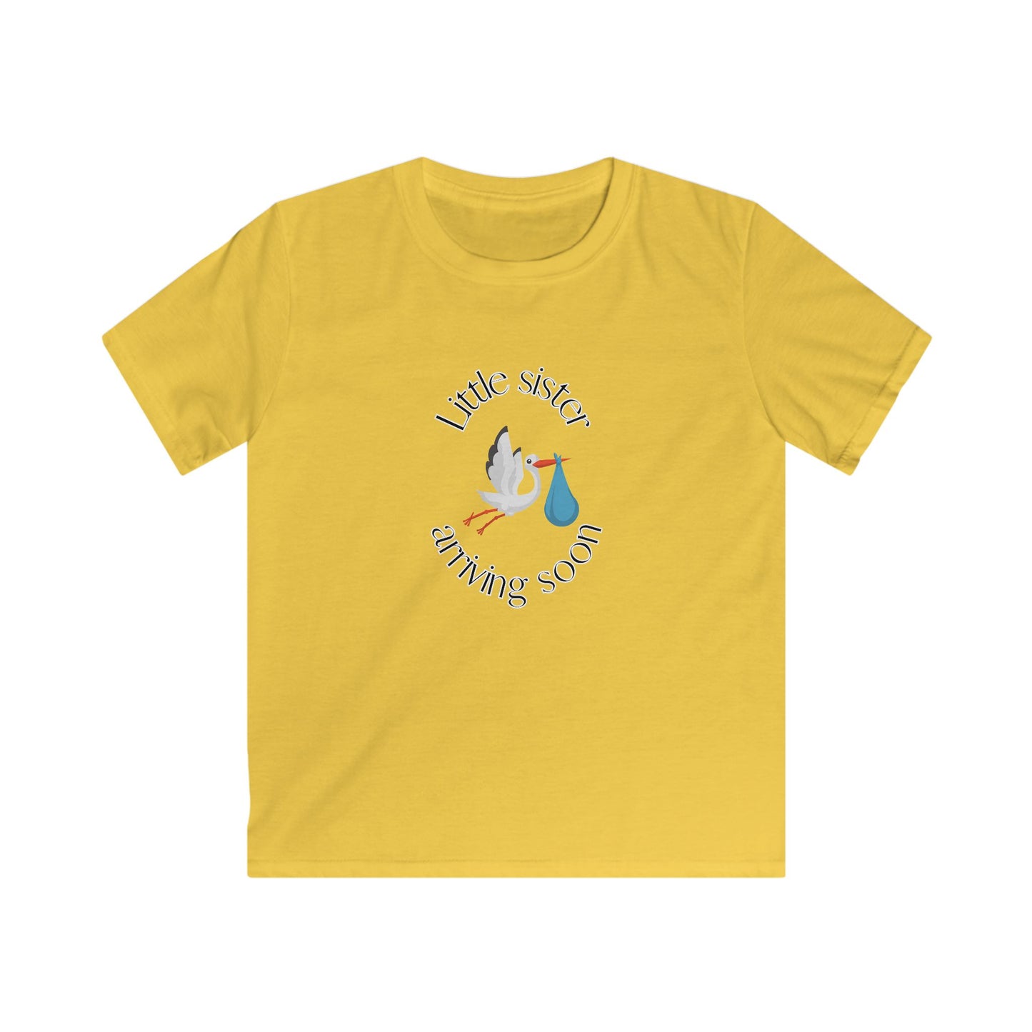 Little Sister Arriving Soon Youth Softstyle Tee