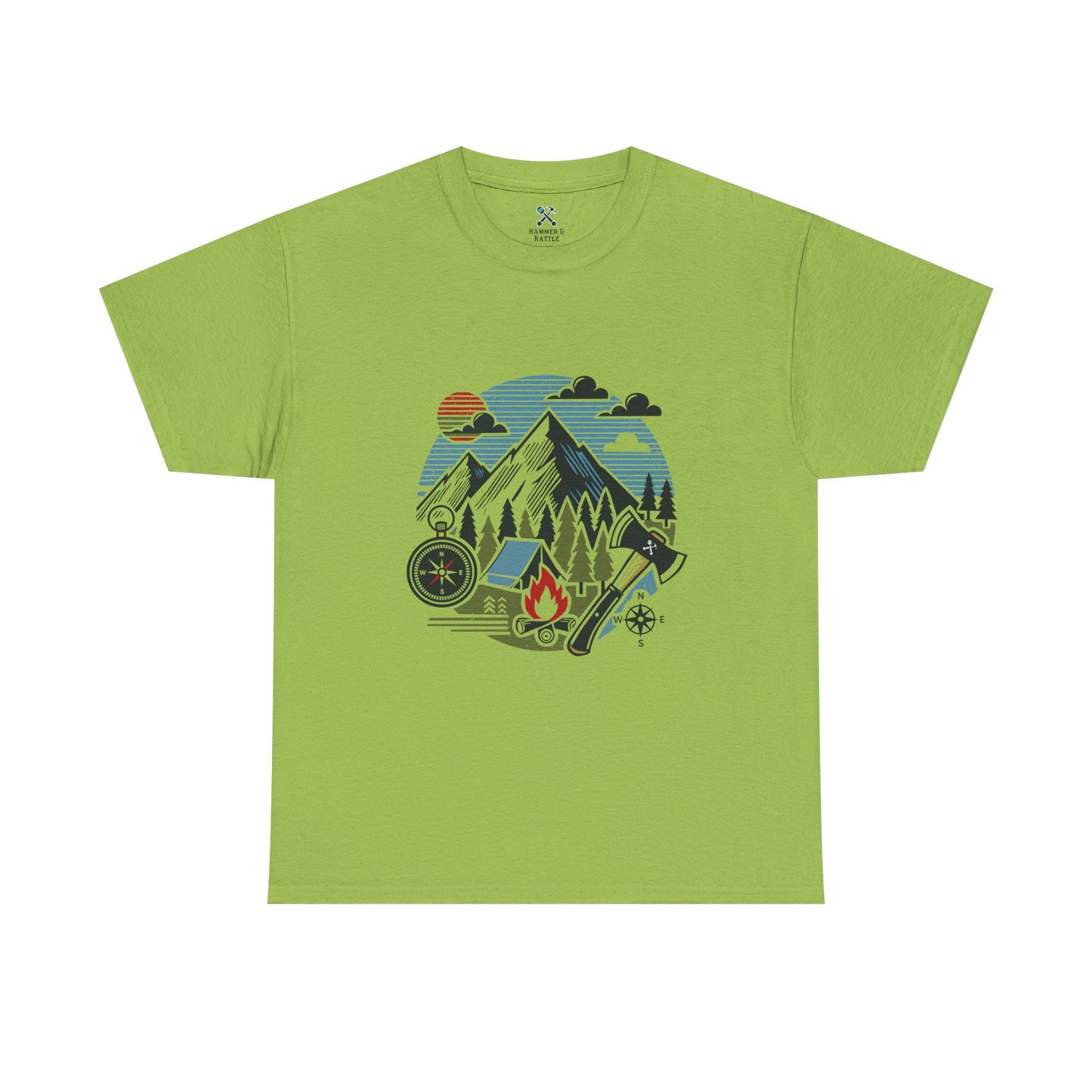 High Contrast Mountain View Camping Tee New