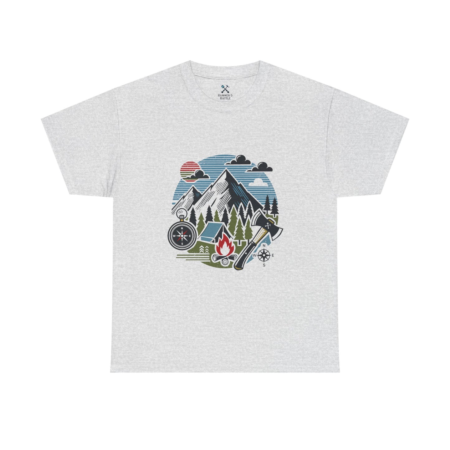High Contrast Mountain View Camping Tee New
