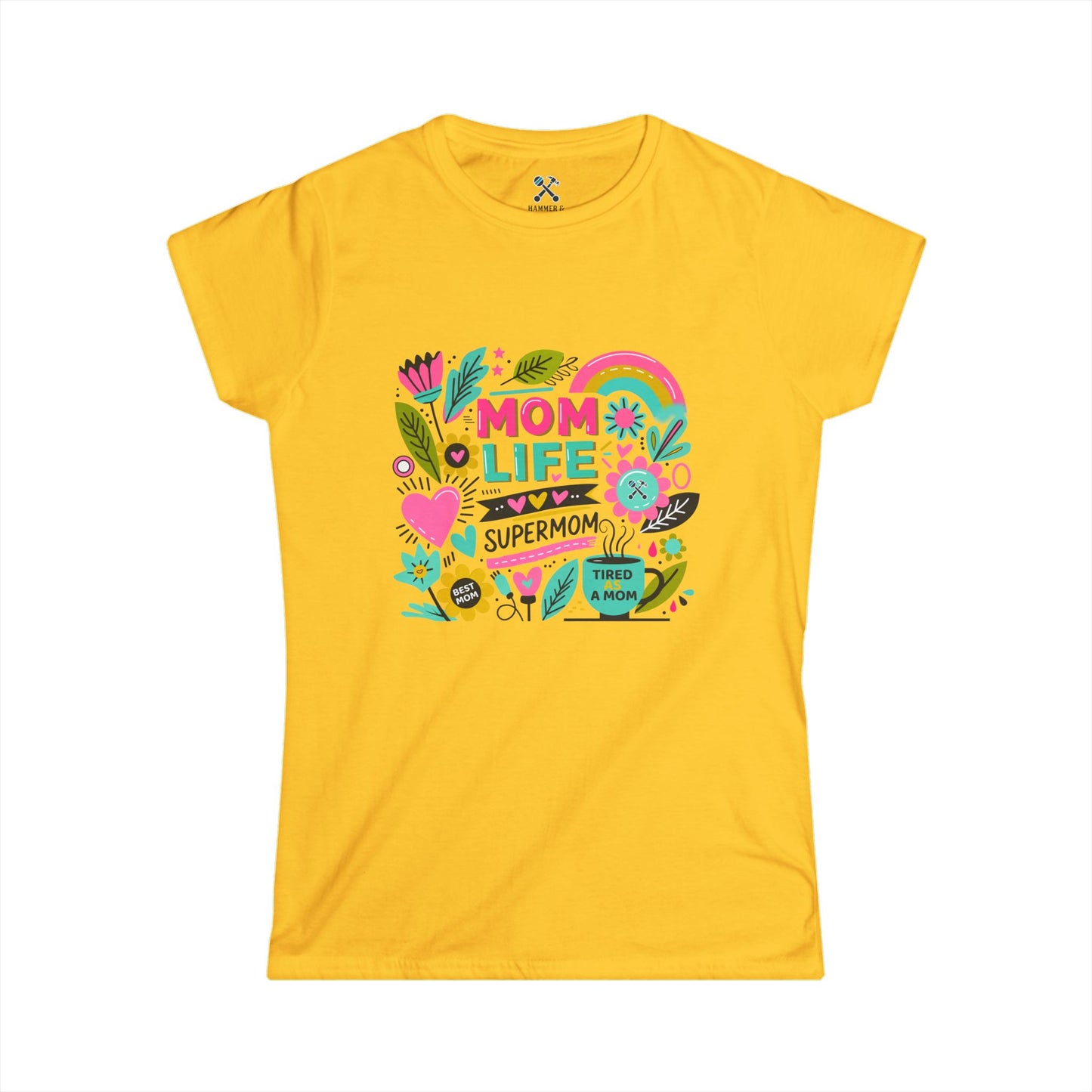 Mom Life Fitted Tee Sport Grey T-Shirt