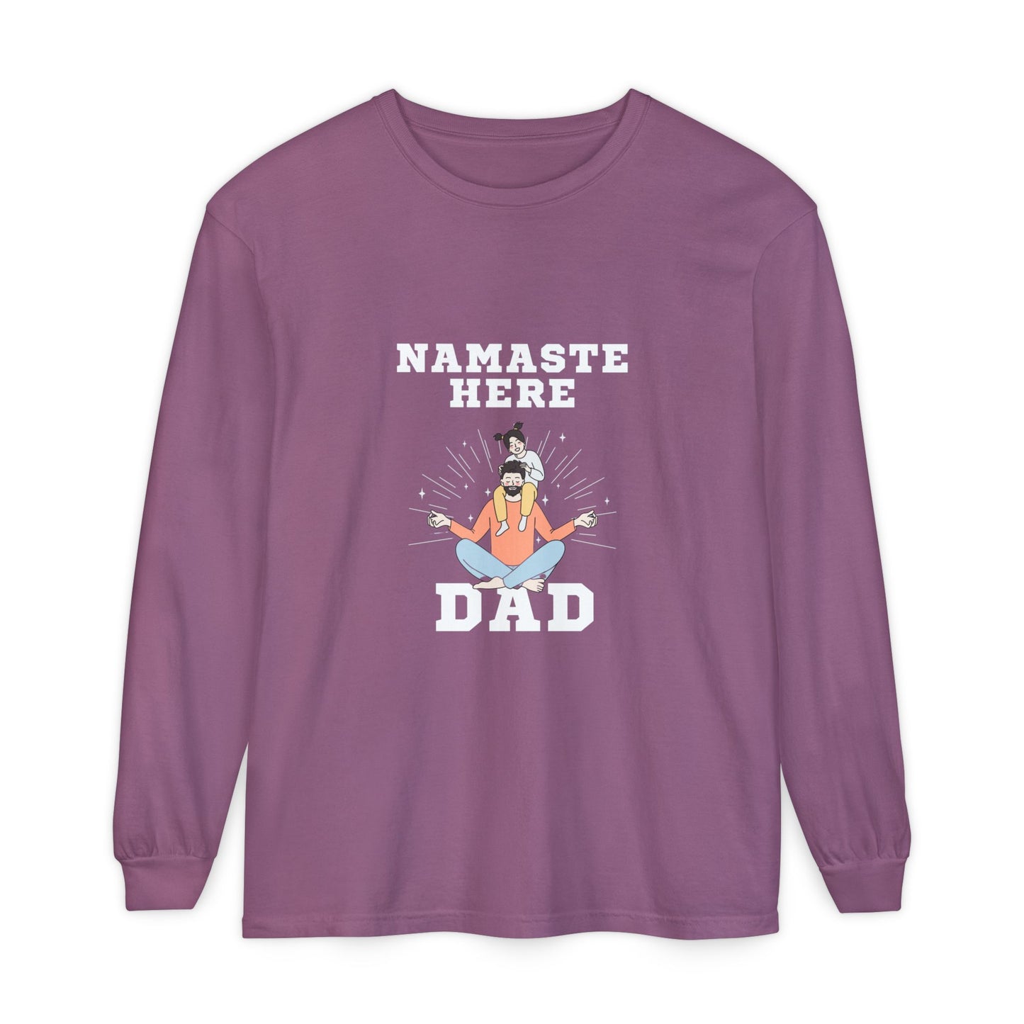 Namaste Here Dad Long Sleeve Tee Berry Long-sleeve
