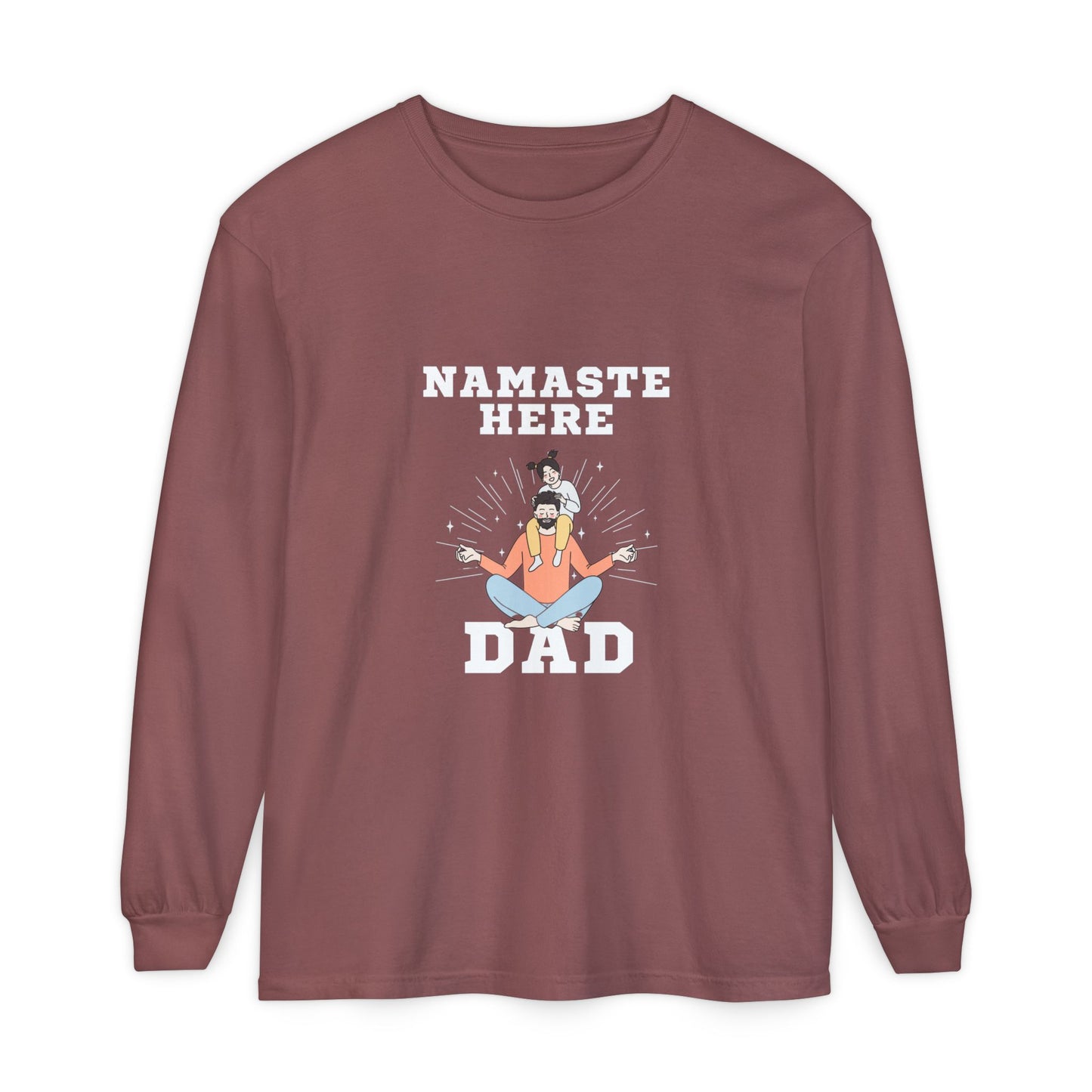 Namaste Here Dad Long Sleeve Tee Brick Long-sleeve