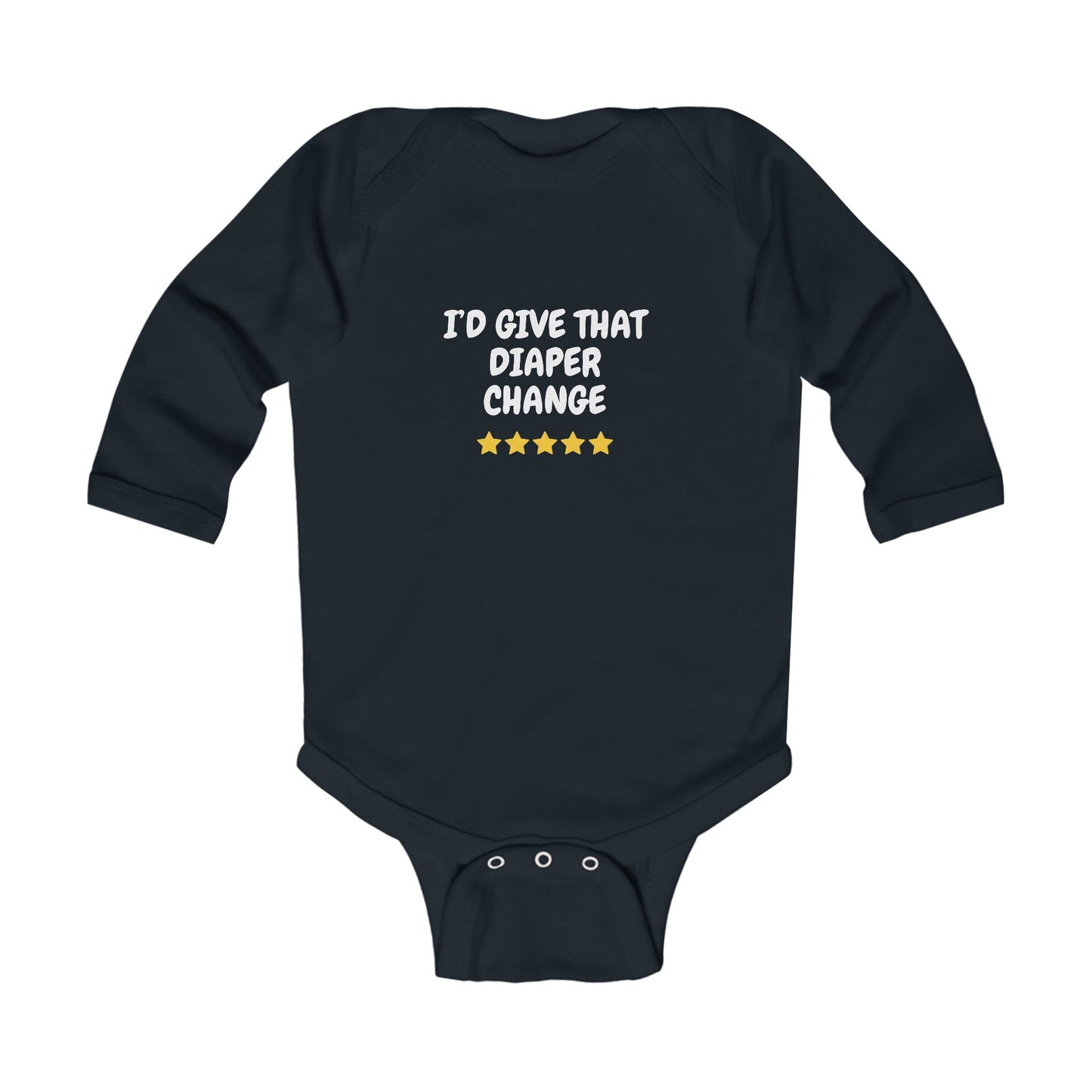 5 Star Diaper Change Infant Long Sleeve Bodysuit