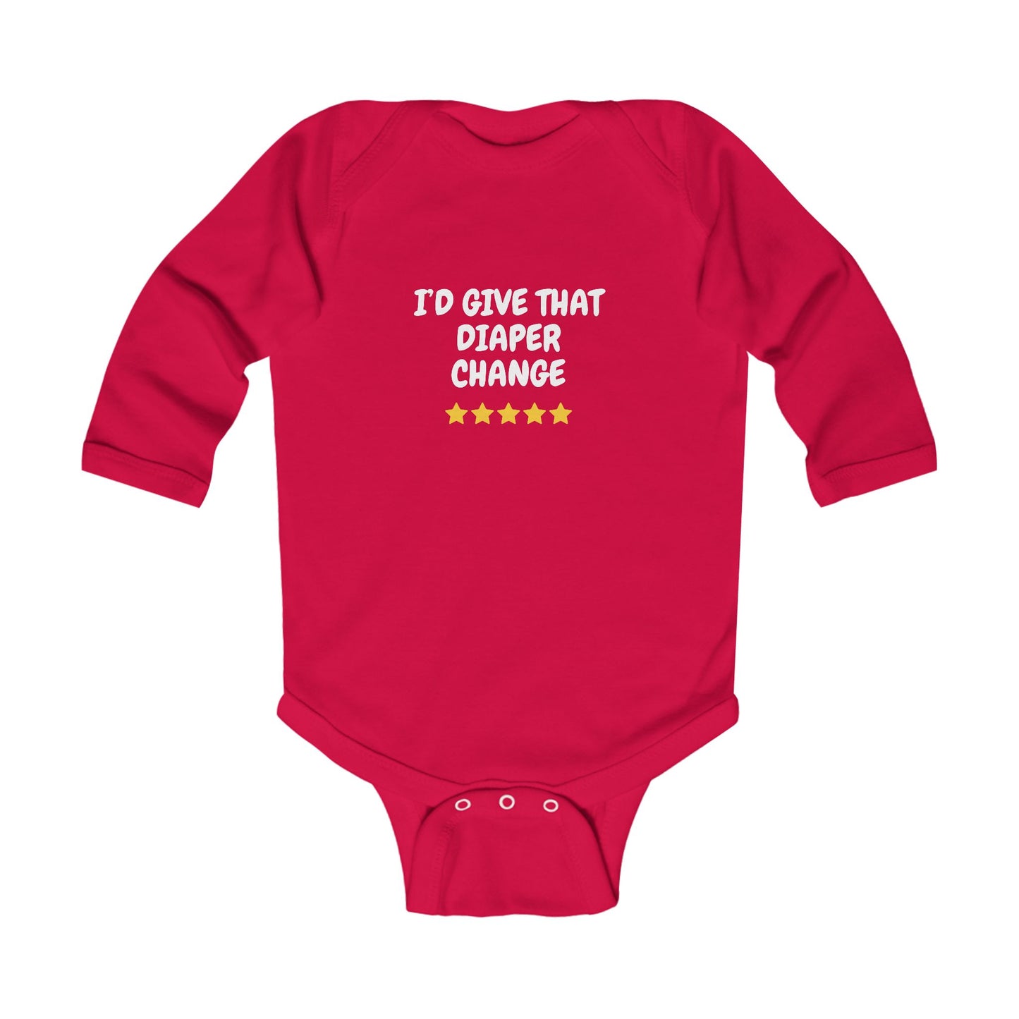 5 Star Diaper Change Infant Long Sleeve Bodysuit