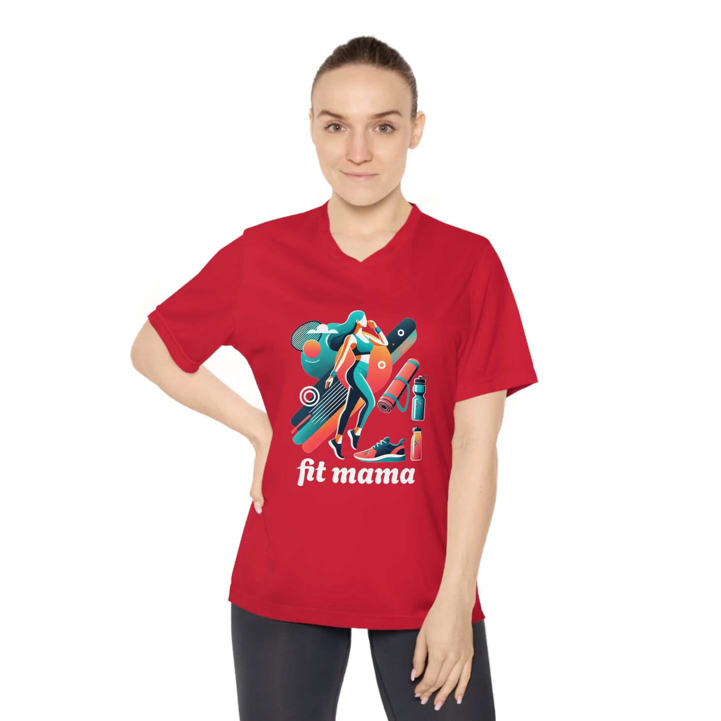 Mom Moves V-Neck Sport Tee