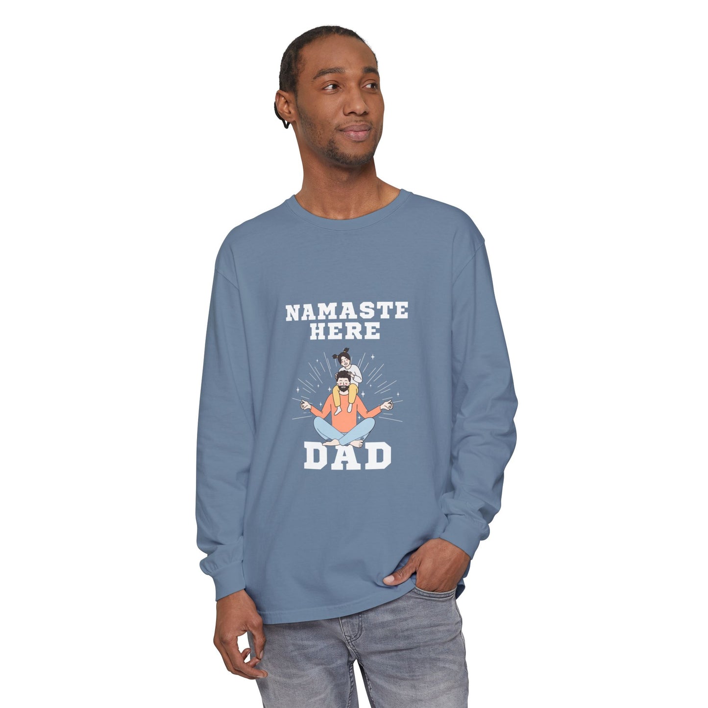 Namaste Here Dad Long Sleeve Tee Berry Long-sleeve
