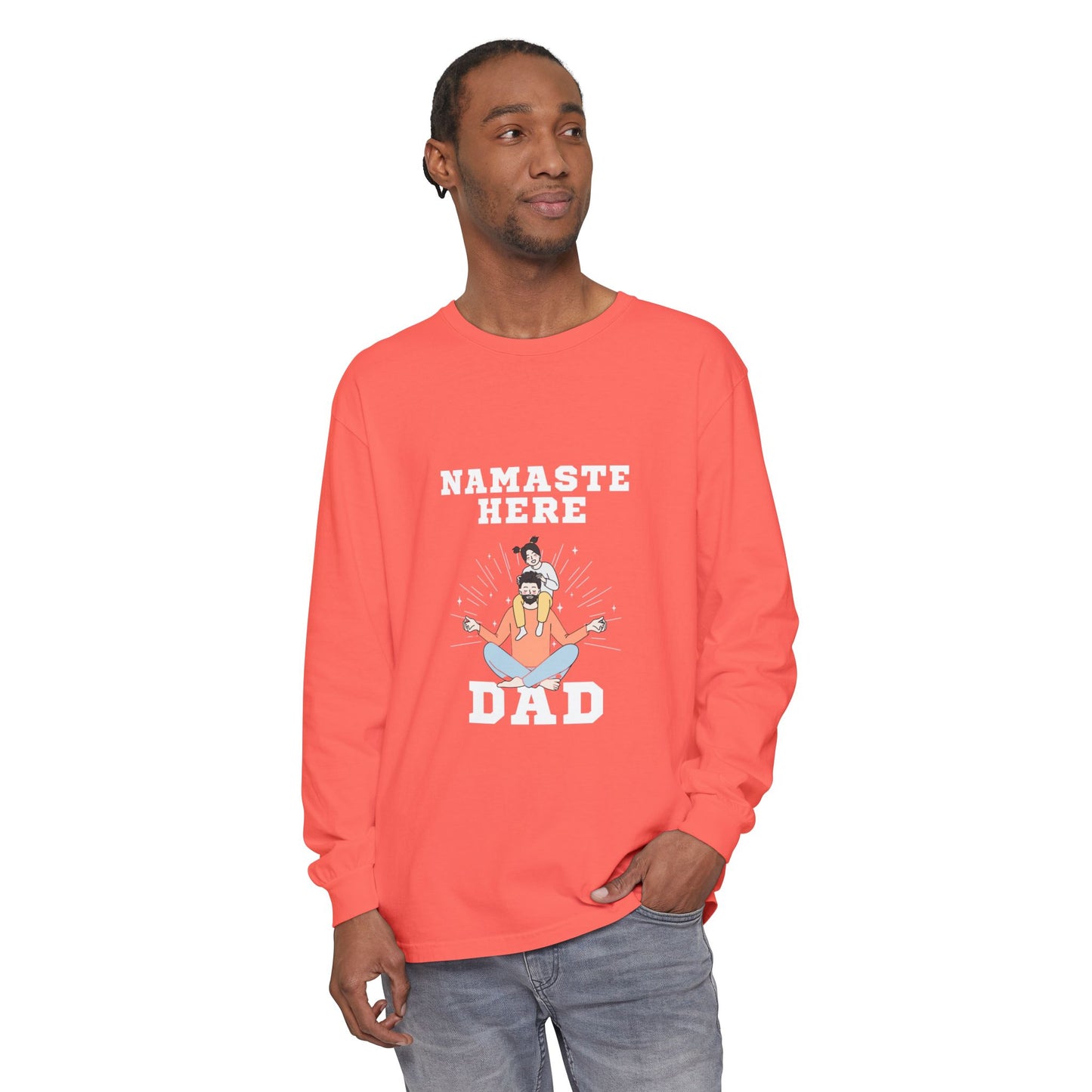 Namaste Here Dad Long Sleeve Tee Berry Long-sleeve