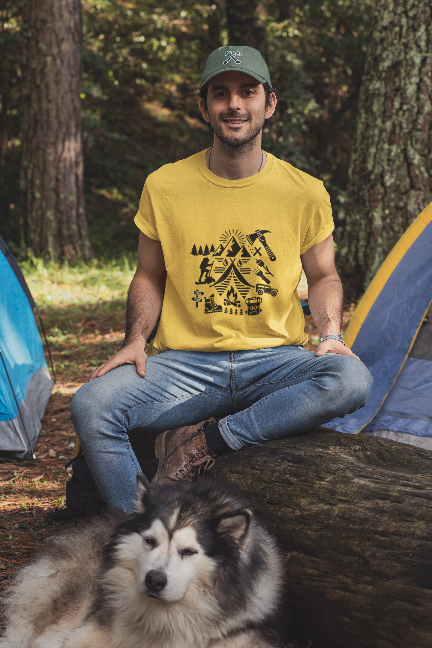 High Contrast Camping Scene Tee