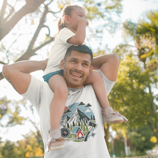 High Contrast Mountain View Camping Tee New