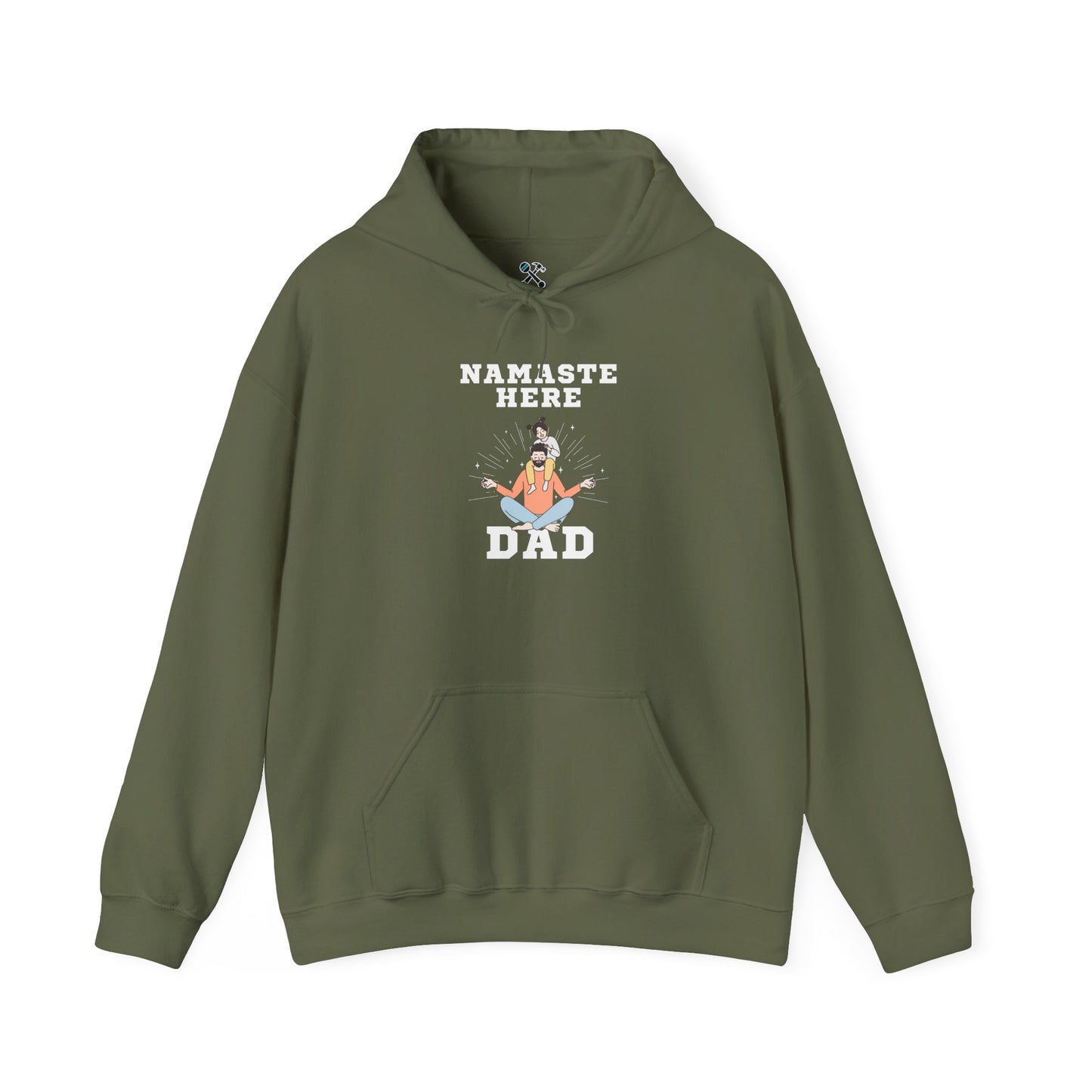 Namaste Here Dad Hoodie Military Green Hoodie