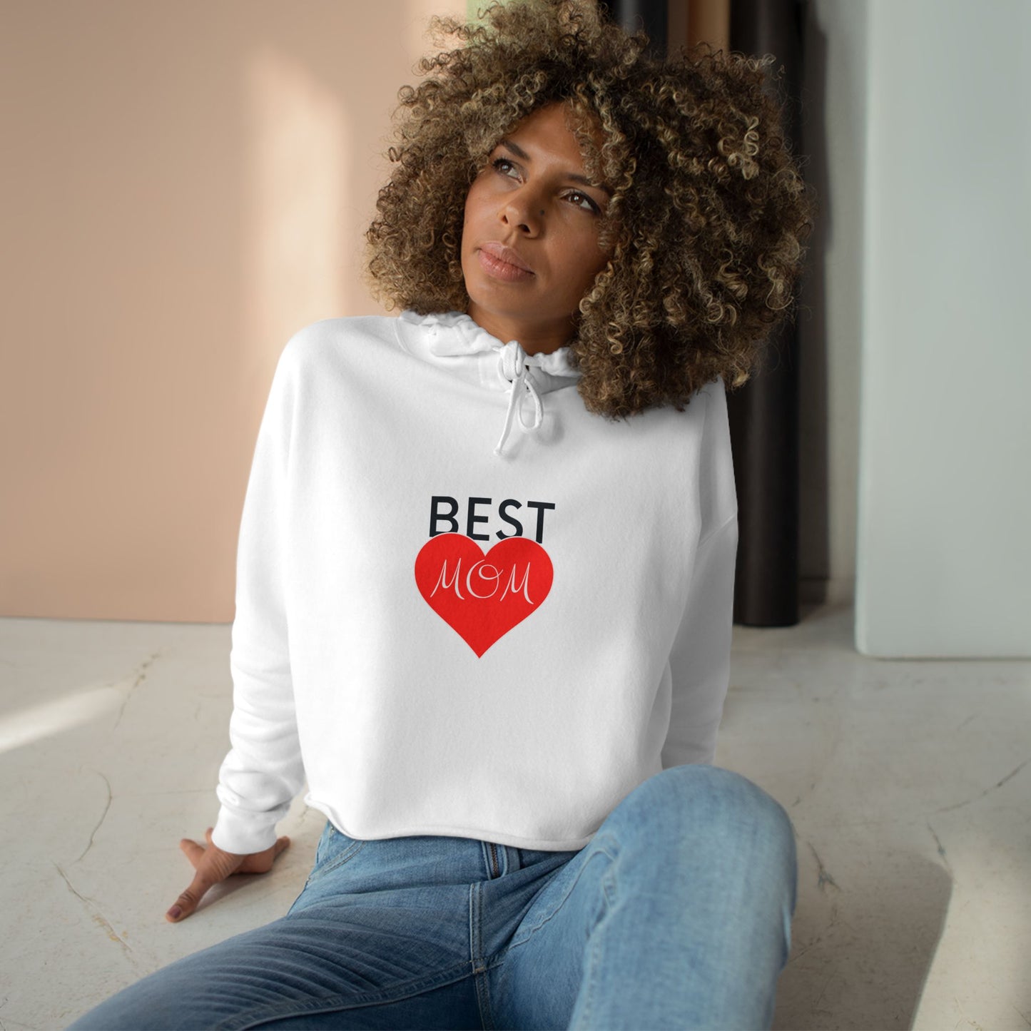 Best Mom Crop Hoodie