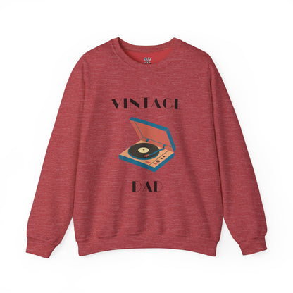 Vintage Dad Heavy Blend™ Crewneck Sweatshirt Heather Sport Scarlet Red Sweatshirt