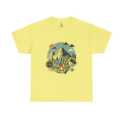 High Contrast Mountain View Camping Tee New