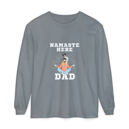 Namaste Here Dad Long Sleeve Tee Granite Long-sleeve