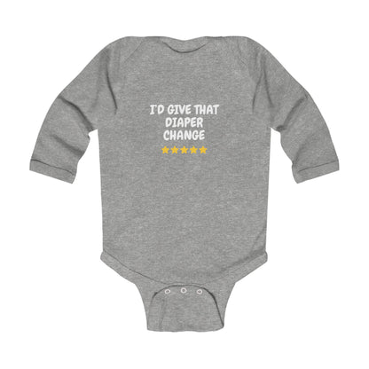 5 Star Diaper Change Infant Long Sleeve Bodysuit