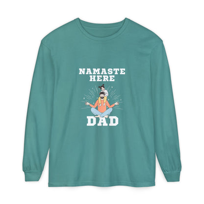 Namaste Here Dad Long Sleeve Tee Seafoam Long-sleeve