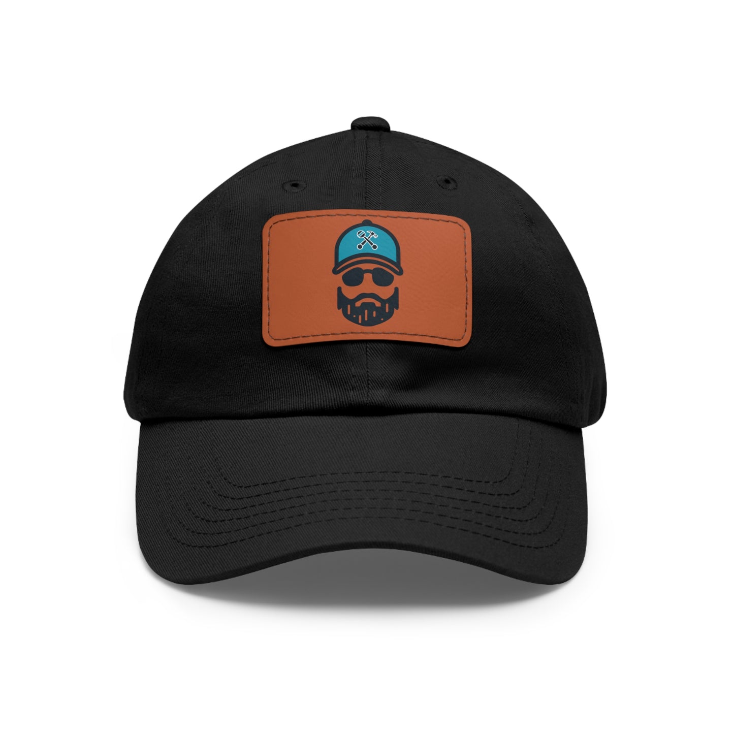 The Dada Leather Patch Dad Hat Black Light Brown Hats