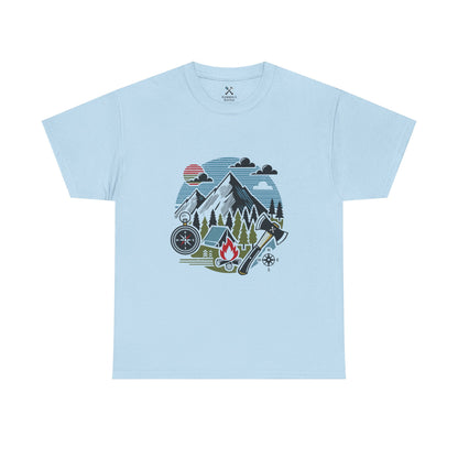 High Contrast Mountain View Camping Tee New