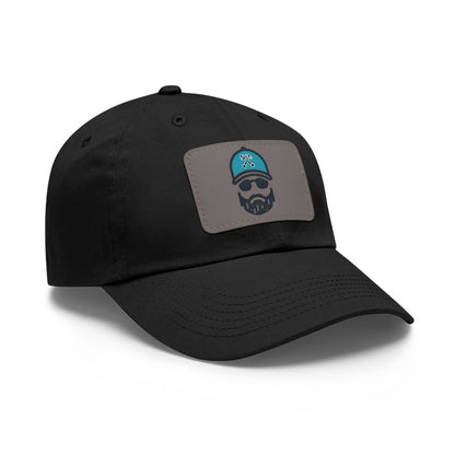 The Dada Leather Patch Dad Hat Black Grey patch Hats