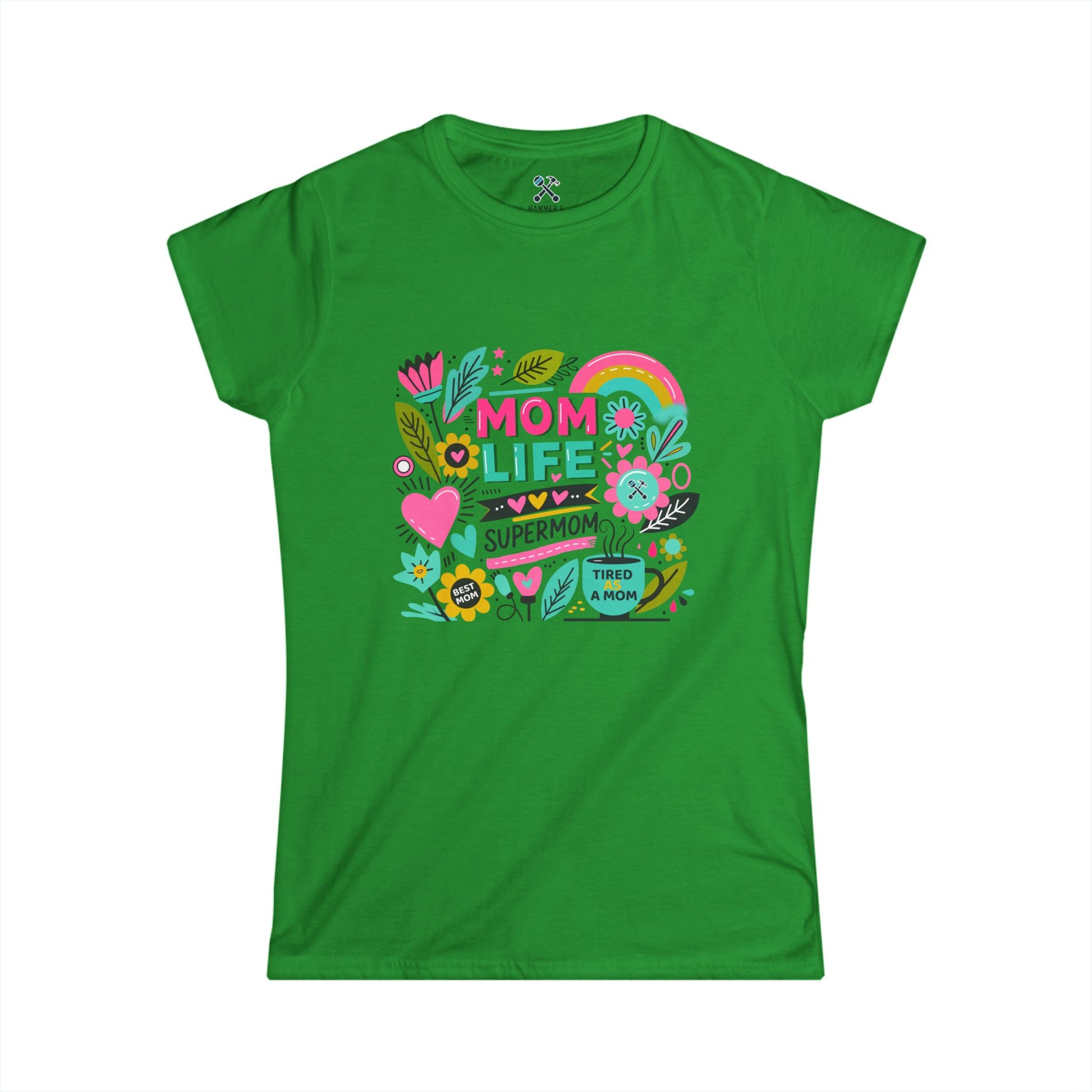 Mom Life Fitted Tee Irish Green T-Shirt